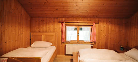 Auf der Gindelalm stehen in Summe 34 Schlafplätze zur Verfügung.