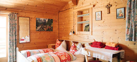 Eines der 3 Zimmer auf der Grünalm.