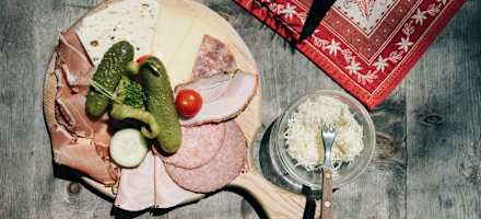 Die Brettljausn auf der Grünalm.