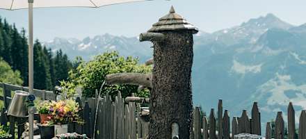 Der Blick vom Gastgarten der Grünalm.