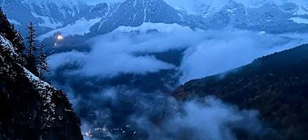 Nächtlicher Blick von der Grünsteinhütte