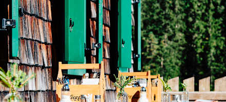 Der Gastgarten der Hans-Wödl-Hütte