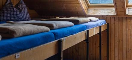 Bettenlager im Priel-Schutzhaus