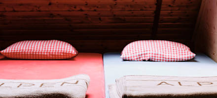 Das Bettenlager der Hofalmhütte