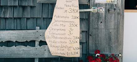 Die kulinarische Auswahl auf der Kreuzbergalm