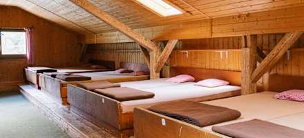 Das Bettenlager der Kreuzeckhütte