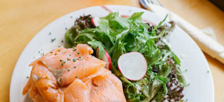 Ofenkartoffeln mit Lachs auf der Kreuzeckhütte