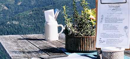 Speisekarte auf der Lärchenhütte