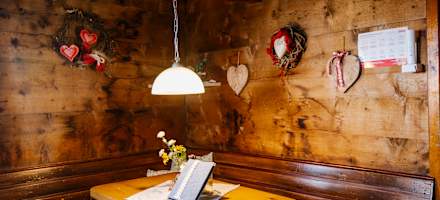 Die Gaststube der Lammersdorfer Hütte