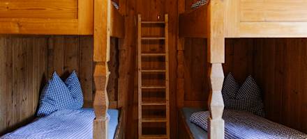 Eines der Zimmer auf der Langtalereckhütte