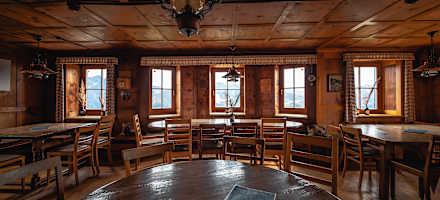 Die Stube in der Leutkircher Hütte