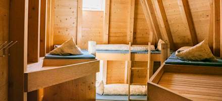 Ein Gästezimmer der Monte-Rosa-Hütte