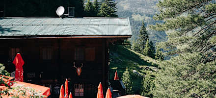 Der Gastgarten der Maxhütte.
