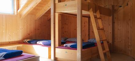 Ein Zimmer auf der Meilerhütte.