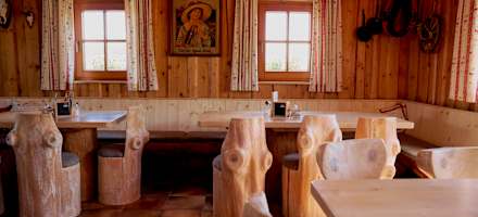 Die Stube der Michlbauerhütte.