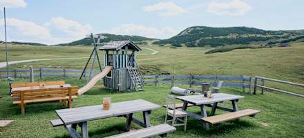 Der Gastgarten der Michlbauerhütte