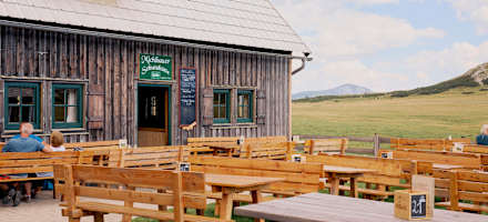 Der Gastgarten der Michlbauerhütte