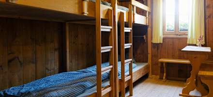 Eines der Zimmer auf der Neuen Magdeburger Hütte