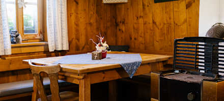 Die Gaststube der Neuen Magdeburger Hütte