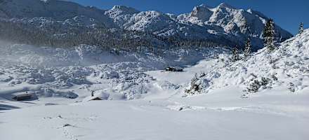 Auch im Winter ein beliebtes Ziel – die Neue Traunsteiner Hütte