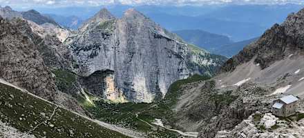 Das Rifugio Pedrotti von oben