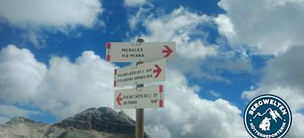 Das Rifugio Forcella Pordoi liegt am Dolomitenweg Nr. 2