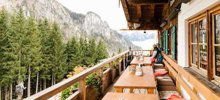 Die Terrasse der Rohrkopfhütte