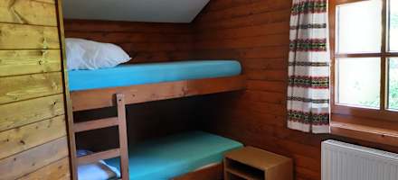 Eines der Zimmer in der Roßbrandhütte.