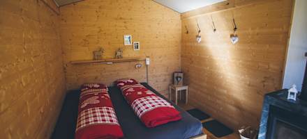 Ein Zimmer auf der Rotstockhütte
