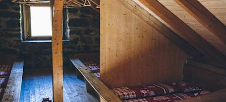 Das Schlaflager auf der Rotstockhütte