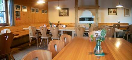 Die Innenräume der Sarotlahütte