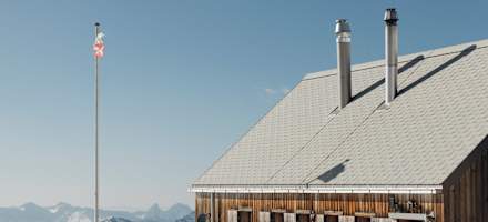 Die Aussichtsterrasse der Wildstrubelhütte