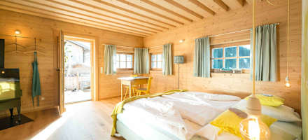 Eines der Zimmer auf der Zachhofalm - hell und sehr gemütlich.