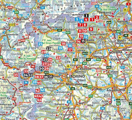 Übersichtskarte im Rother Wanderführer „Piemont Nord“
