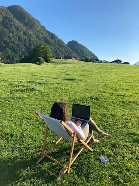 Homeoffice hinter der Unterkunft