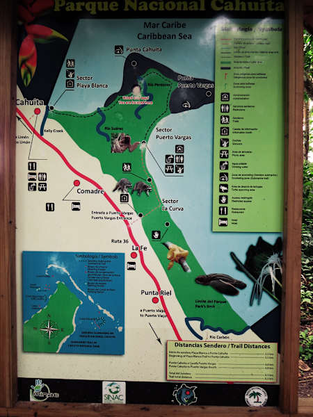 Karte des Nationalparks Cahuita