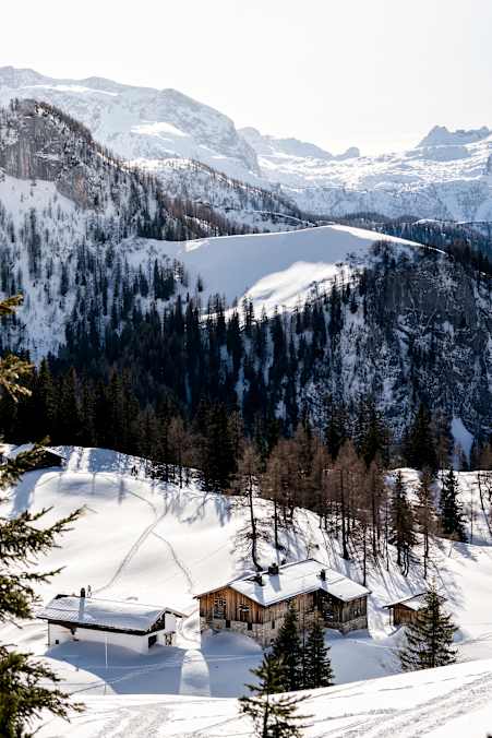 Blick auf das Schneibsteinhaus