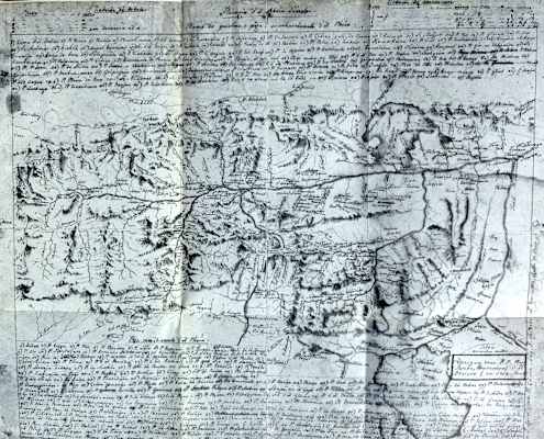 Karte der Surselva (1819) von Placidus a Spescha, Original im Klostermuseum Disentis