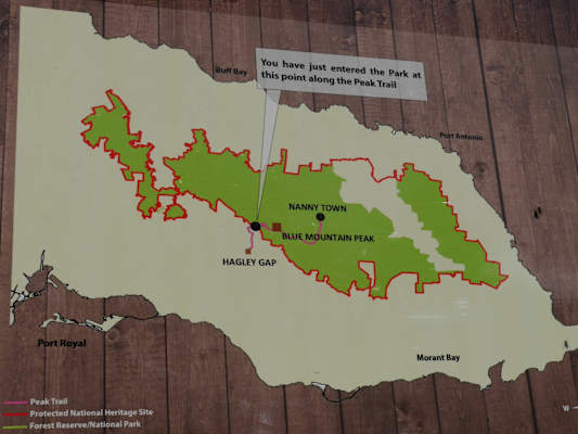 Plan des Nationalparks Blue and John Crown Mountains