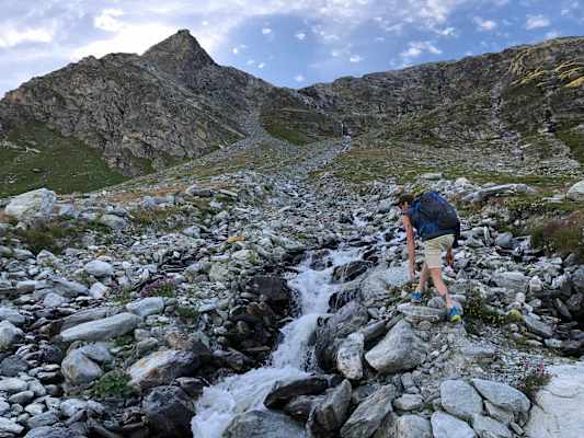 Wasserläufe auf dem Weg zur Chamanna Coaz