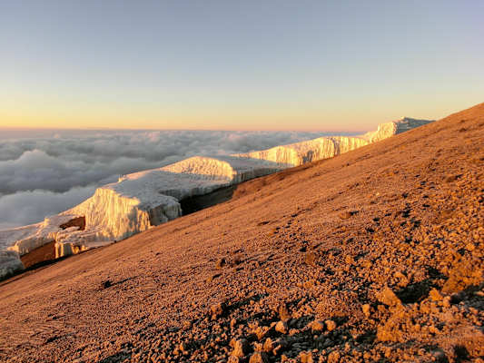 Die Gletscher im Morgenlicht