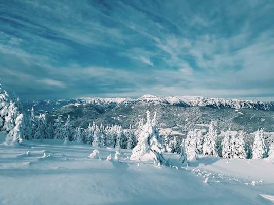 Beginnen wir ganz im Osten: Die Wiener Hausberge präsentieren sich in einem tief winterlichen Gewand