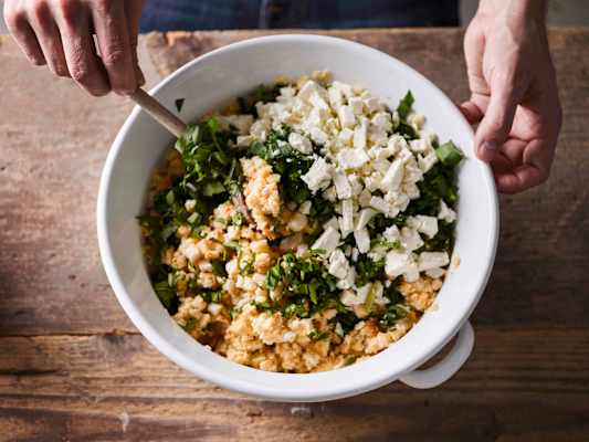 Gebratene Bärlauch-Feta-Knödel