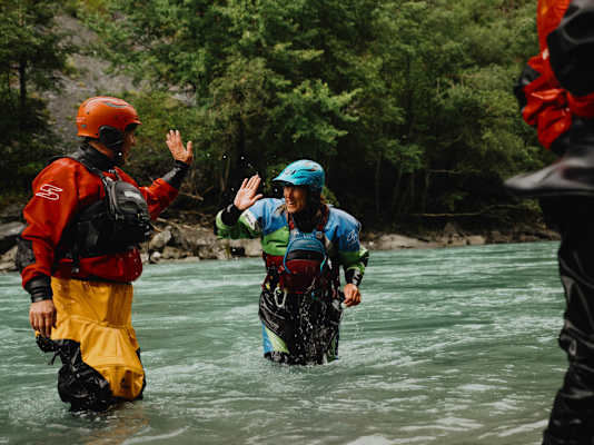 Abklatschen – am Ende der Tour