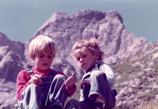 Christoph Schimpfössl als Kind vor der Paseierspitze