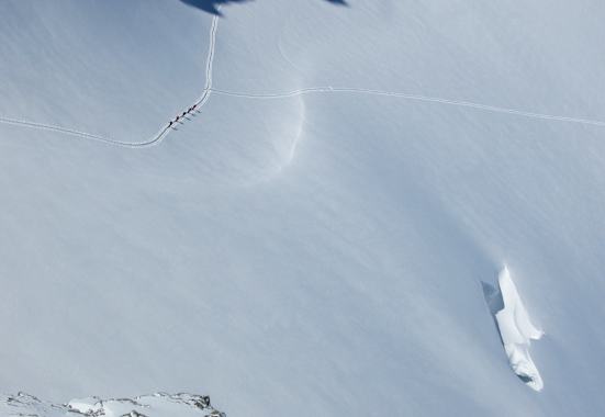 Skihochtour am Gletscher: Gletscherspalte
