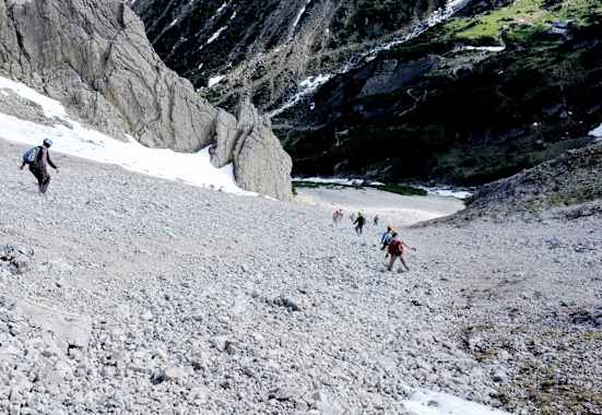 Bergsteiger im freien Gelände