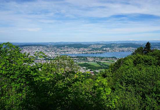 Blick vom Uetliberg auf Zürich und den Zürichsee