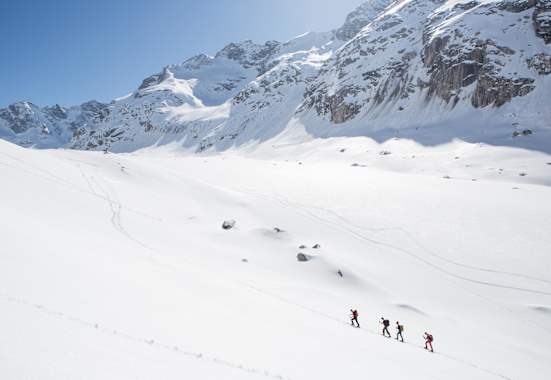Unterwegs zum Gipfel des Monte Rosso (3.087 m) in der Berninagruppe
