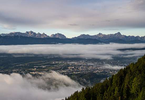 Ausblick von unserer Unterkunft mit Blick auf die Julischen Alpen